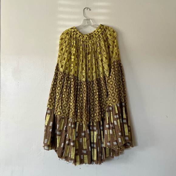 Yvonne S. RARE PRINT Multi Print Double Maxi Skirt with Gold Stitching - Picture 6 of 10